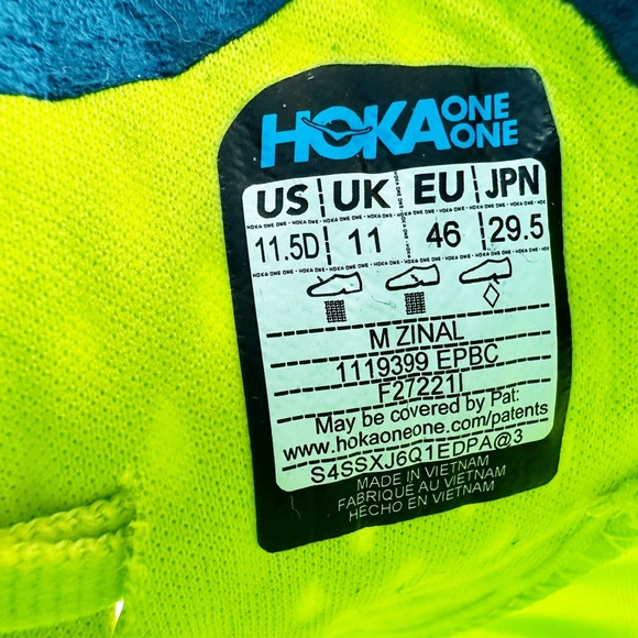 Hoka One One Zinal Evening Primrose Blue Coral Trail Running Sneakers 11.5D Mens - Picture 15 of 16